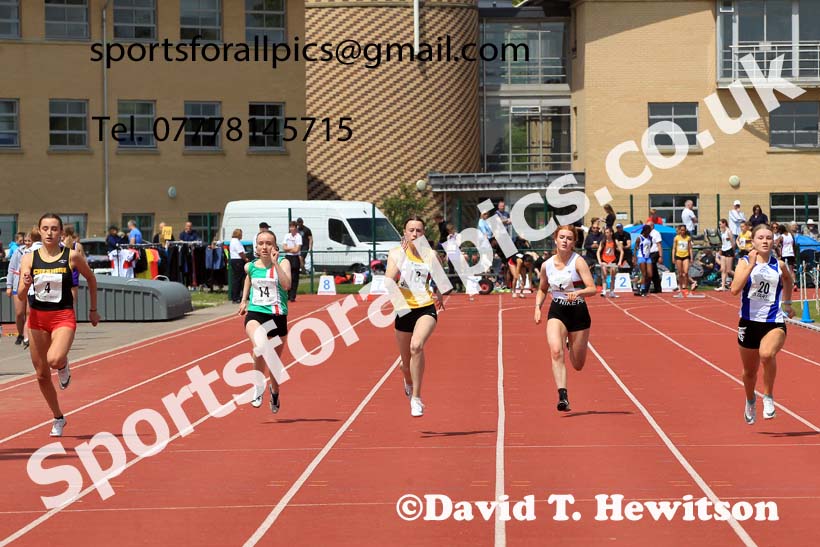 Womens Under-17s and Girls Under-15s 100 metres, 2022 Northern Inter Counties U17s and U15s Track and Field, York, Thursday, June 2nd. Photo: David T. Hewitson/Sports for All Pics